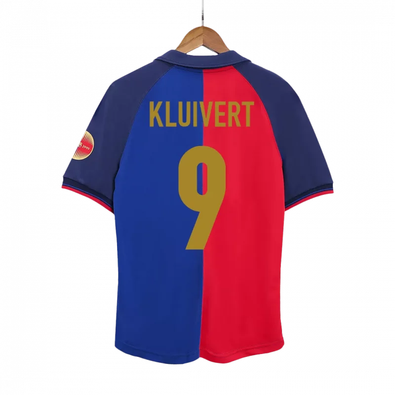 Vintage Soccer Jersey KLUIVERT #9 Barcelona Home 1999/00 - 100th Anniversary