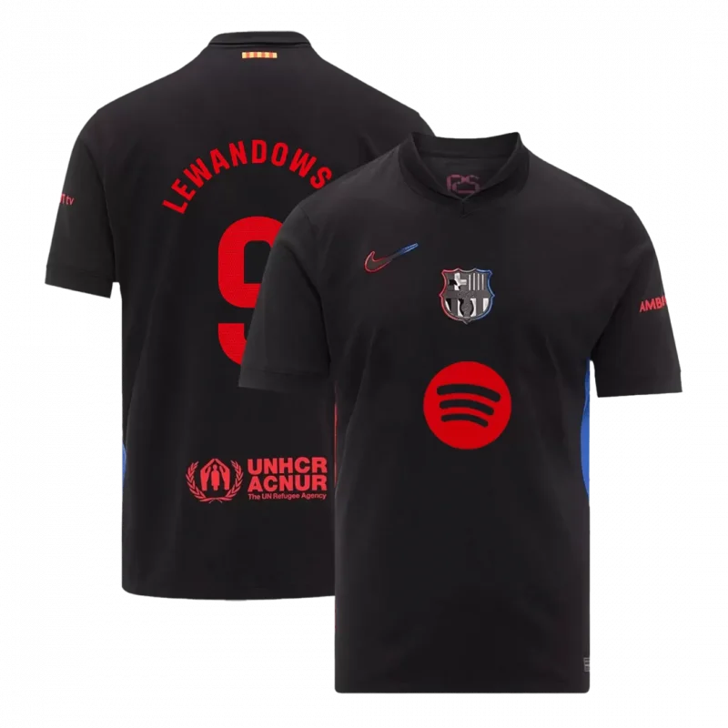 LEWANDOWSKI #9 Barcelona Away Soccer Jersey- Spotify Logo Without Text