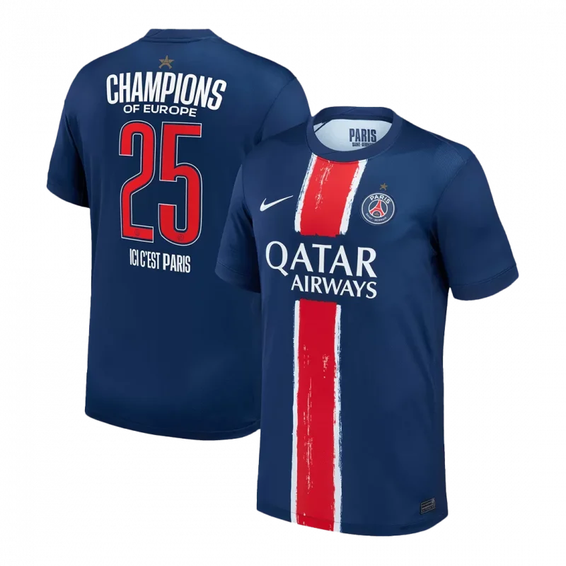 CHAMPIONS #25 PSG Home Soccer Jersey - CHAMPIONS OF EUROPE