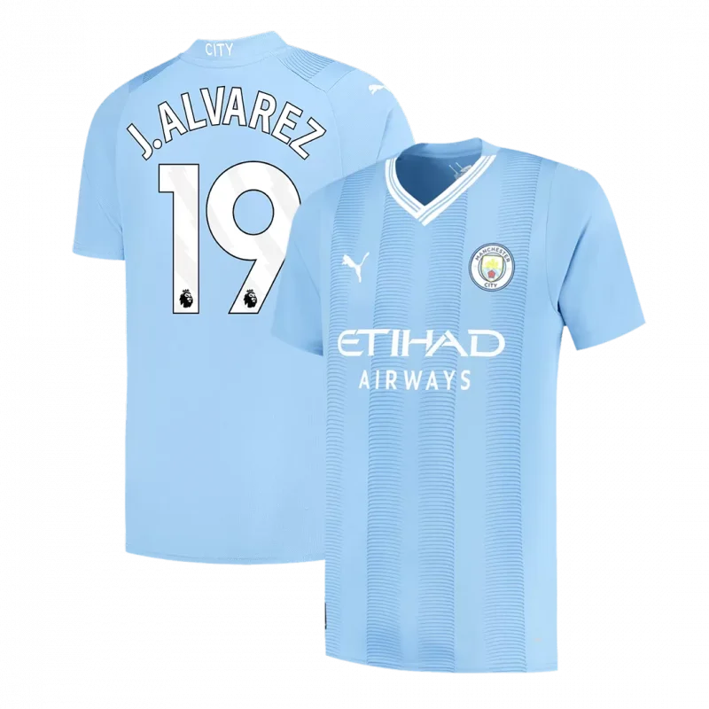 J.ALVAREZ #19 Manchester City Home Soccer Jersey 2023/24