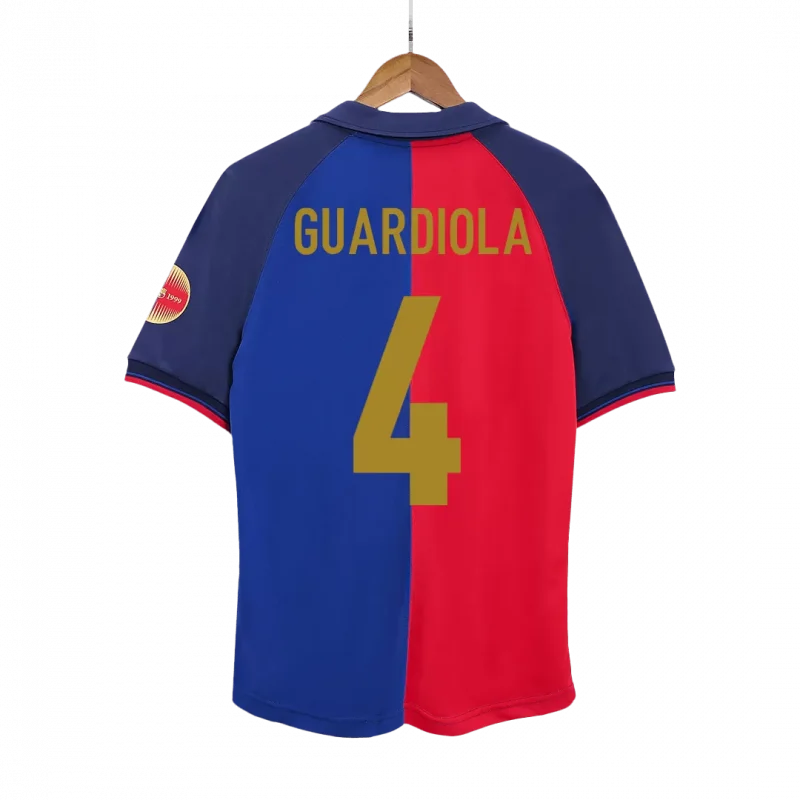 Vintage Soccer Jersey GUARDIOLA #4 Barcelona Home 1999/00 - 100th Anniversary