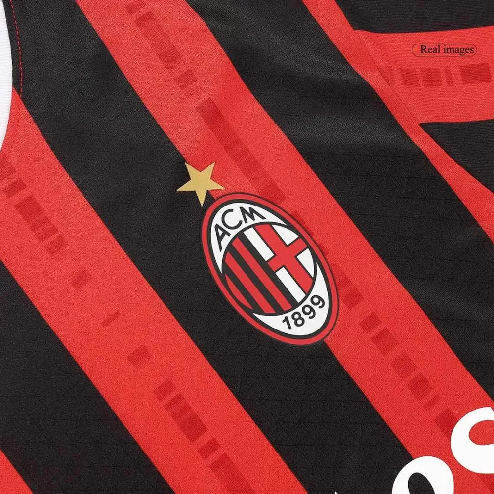 RAFA LEÃO #10 AC Milan Home Authentic Soccer Jersey - Image 3
