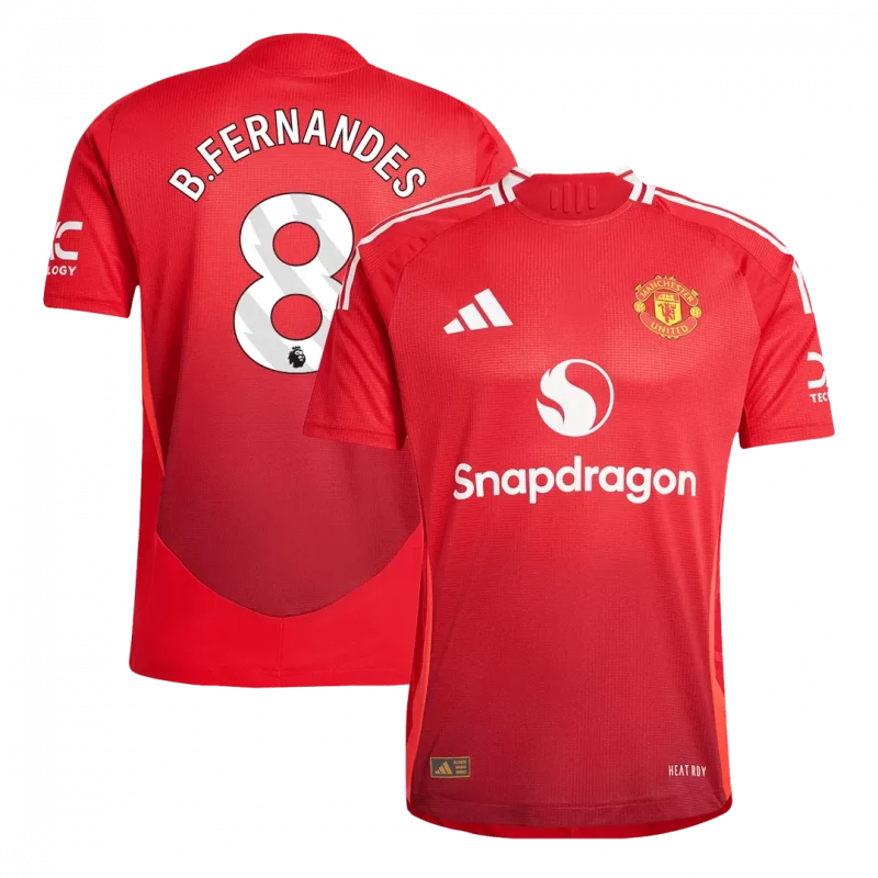 B.FERNANDES #8 Manchester United Home Authentic Soccer Jersey