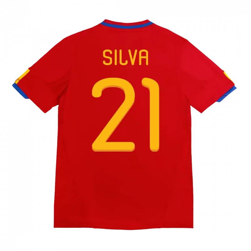 Vintage Soccer Jersey SILVA #21 Spain Home 2010