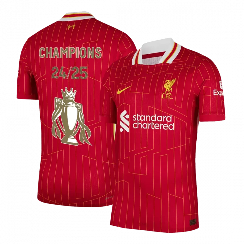 Liverpool Home Authentic Soccer Jersey CHAMPIONS 24/25
