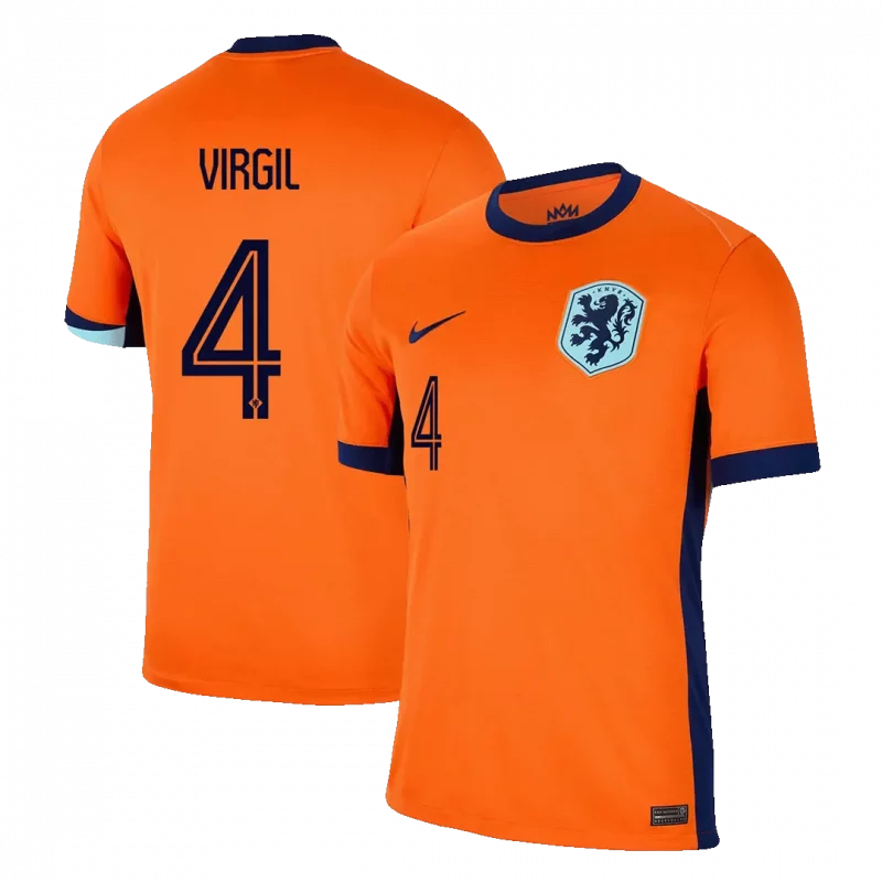 VIRGIL #4 Netherlands Home Soccer Jersey EURO