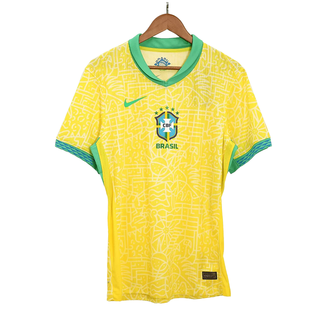 Brazil Home Authentic Soccer Jersey - Image 7