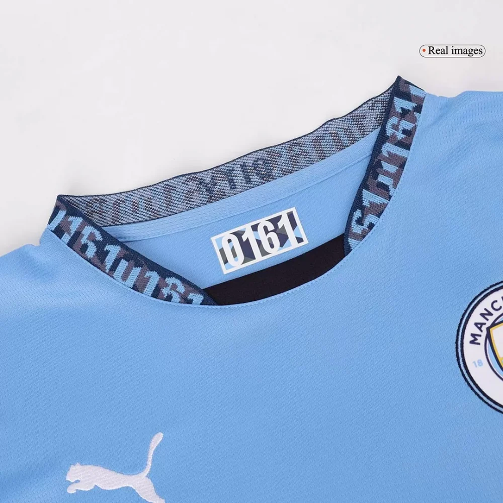 Manchester City Home Long Sleeve Soccer Jersey - Image 7