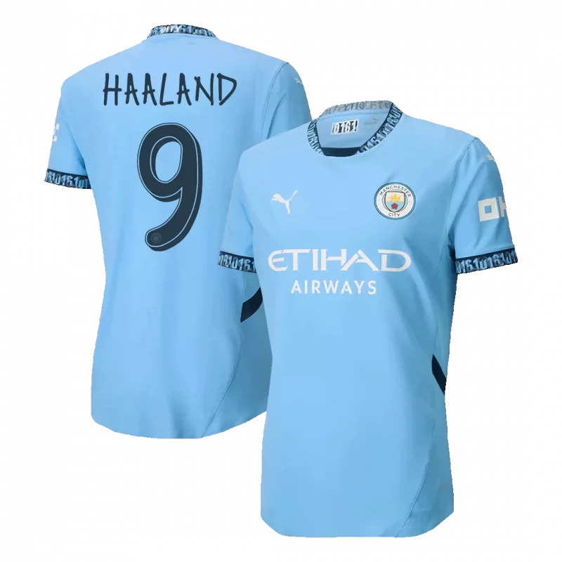 HAALAND #9 Manchester City Home Authentic Soccer Jersey - UCL