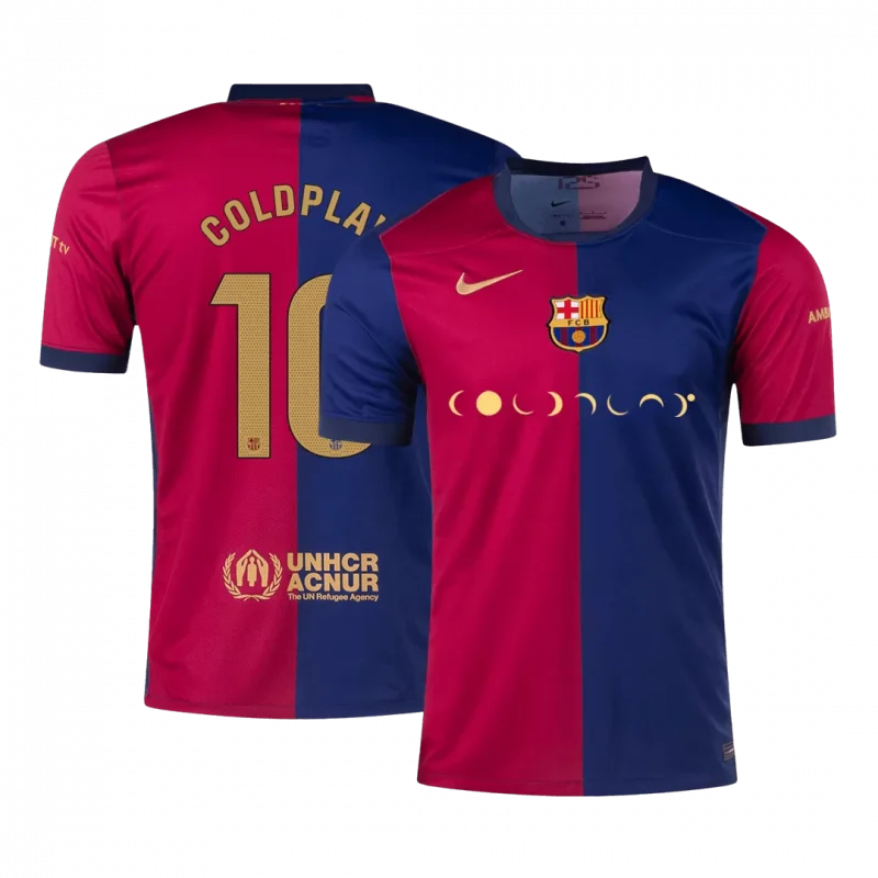 COLDPLAY #10 Barcelona Home Soccer Jersey