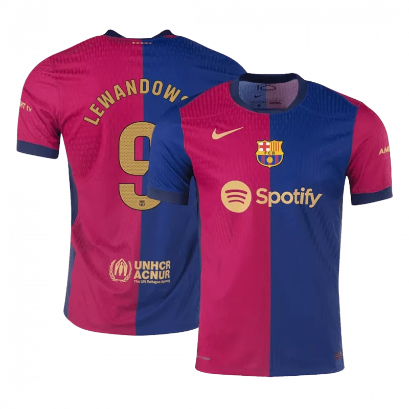 LEWANDOWSKI #9 Barcelona Home Authentic Soccer Jersey