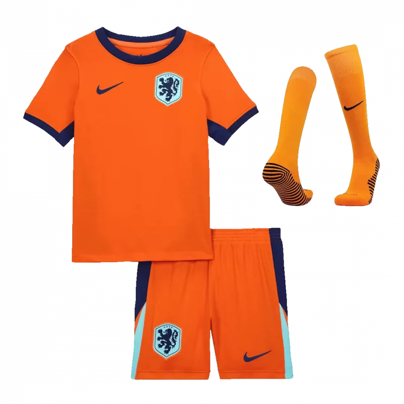 Netherlands Home Kids Soccer Jerseys Full Kit EURO