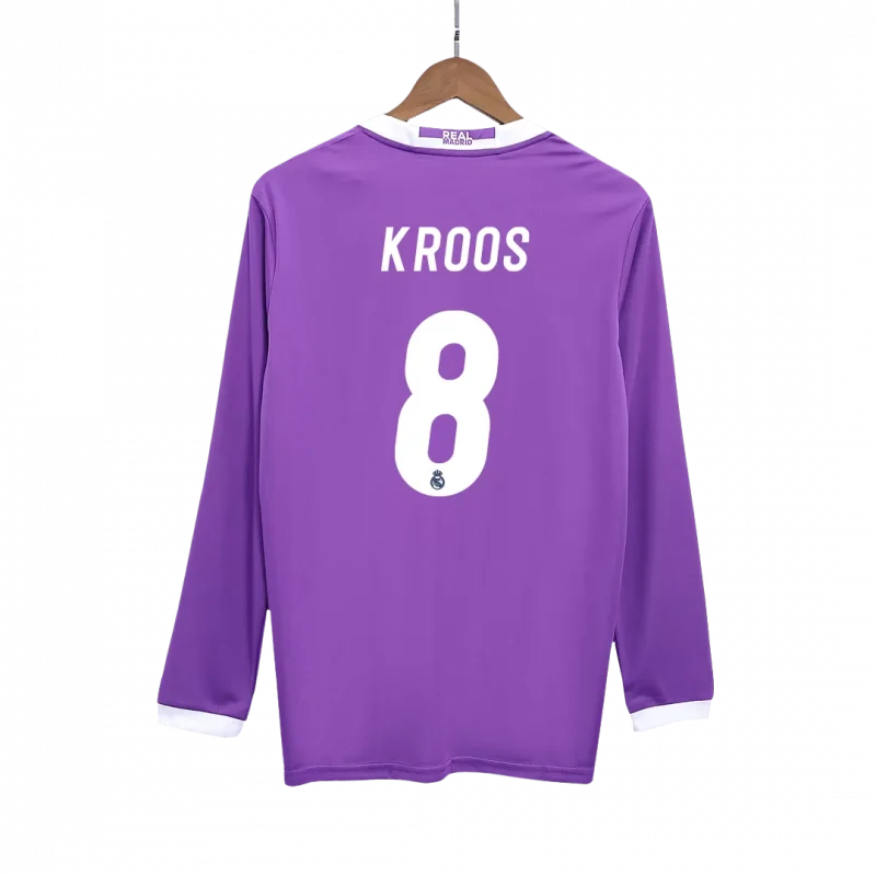 Vintage Soccer Jersey KROOS #8 Real Madrid Away Long Sleeve 2016/17