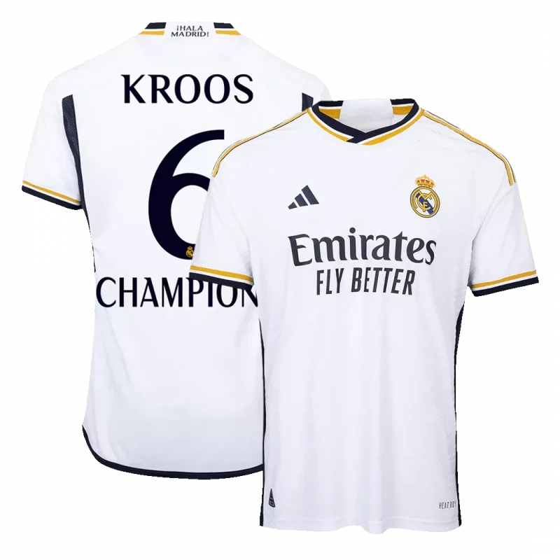 KROOS #6 CHAMPIONS Real Madrid Home Authentic Soccer Jersey 2023/24