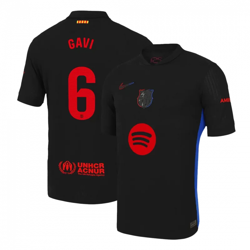 GAVI #6 Barcelona Away Authentic Soccer Jersey - Spotify Logo Without Text