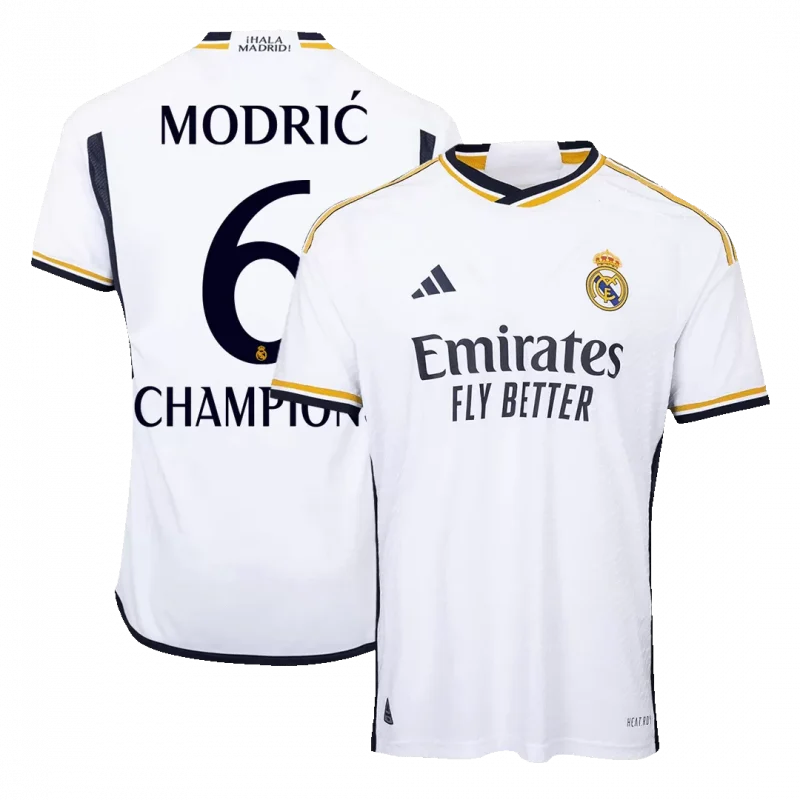 MODRIĆ #6 CHAMPIONS Real Madrid Home Authentic Soccer Jersey 2023/24