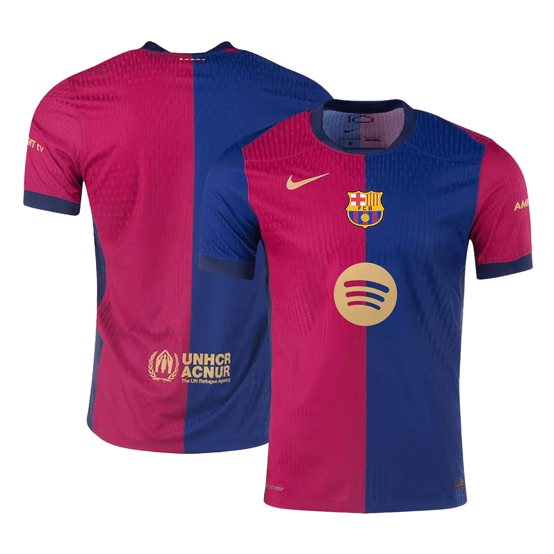 Barcelona Home Authentic Soccer Jersey Spotify Logo Without Text - Image 16