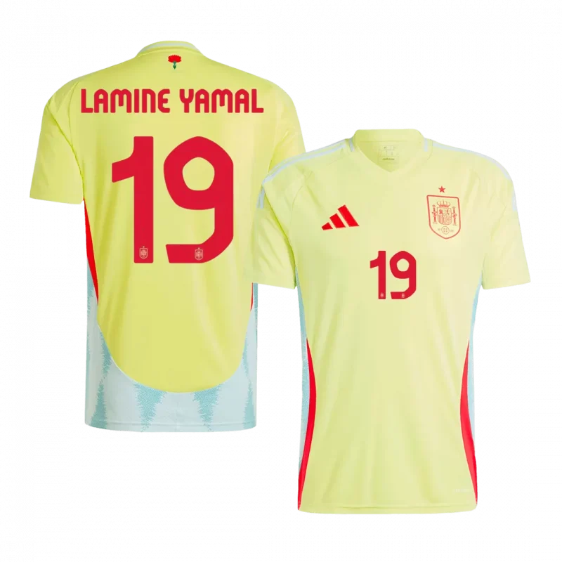 LAMINE YAMAL #19 Spain Away Soccer Jersey EURO