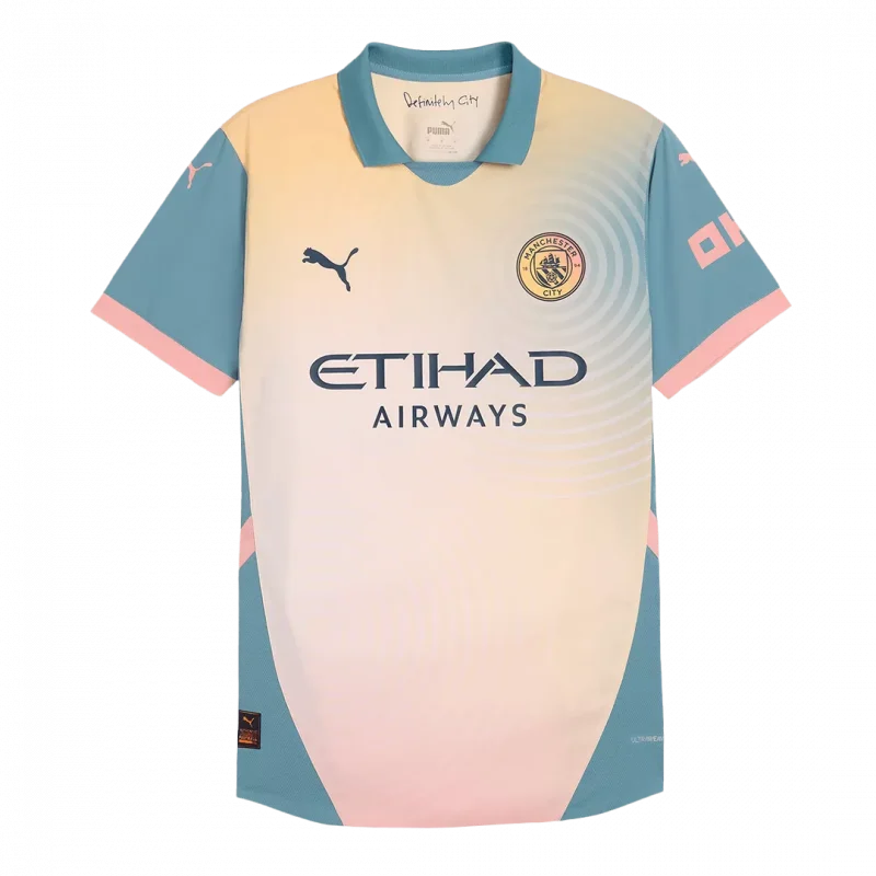 Manchester City Fourth Away Authentic Soccer Jersey- Definitely City (UCL)