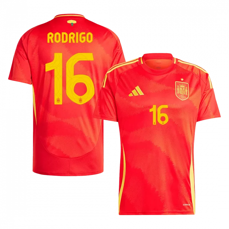 RODRIGO #16 Spain Home Soccer Jersey EURO