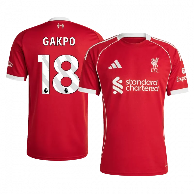 GAKPO #18 Liverpool Home Soccer Jersey 2025/26