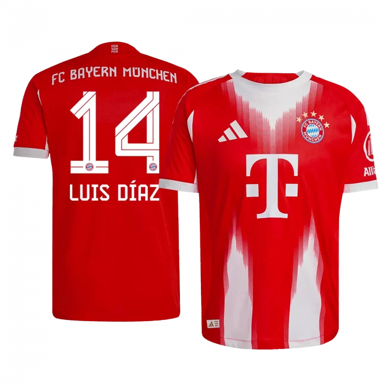 LUIS DÍAZ #14 Bayern Munich Home Authentic Soccer Jersey 2025/26