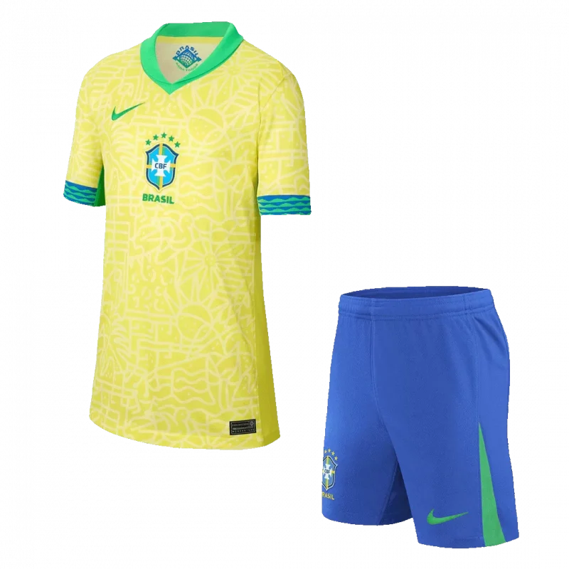 Brazil Home Kids Soccer Jerseys Kit Copa America