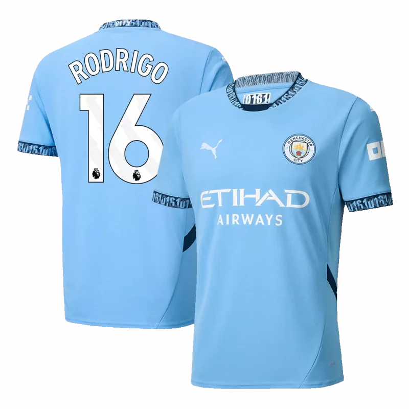 RODRIGO #16 Manchester City Home Soccer Jersey