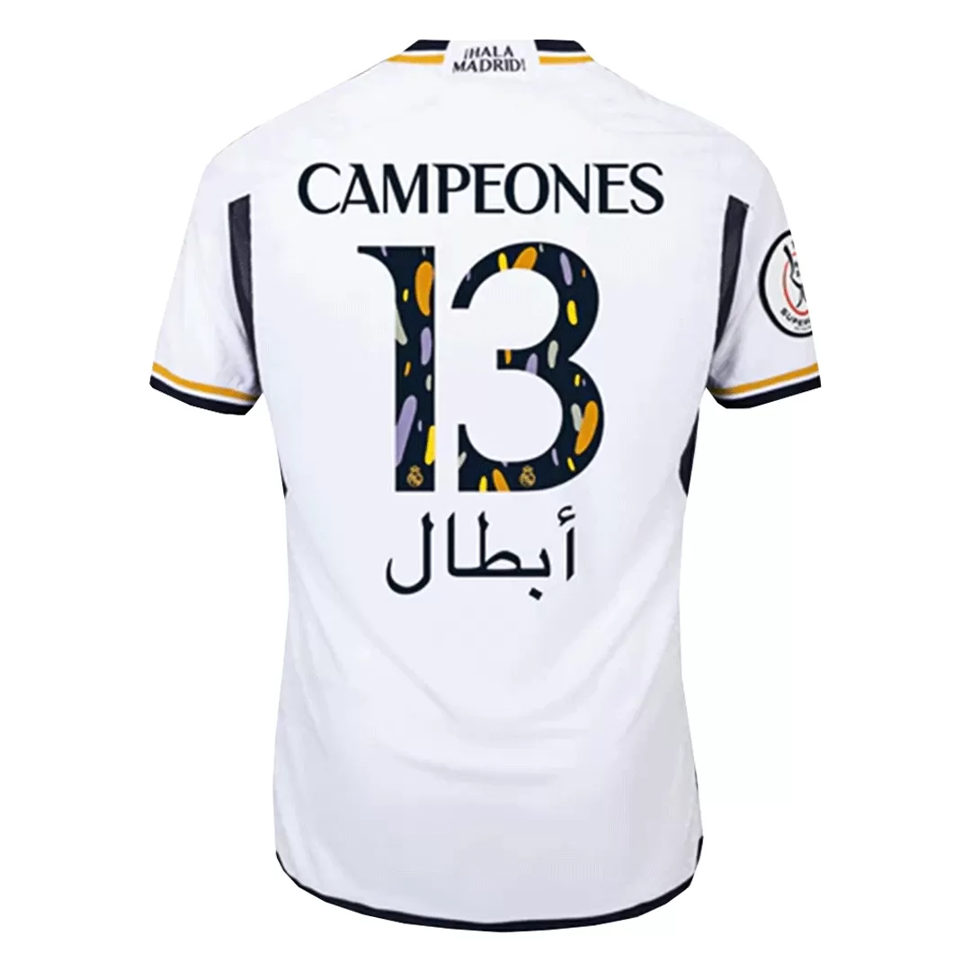 CAMPEONES #13 Real Madrid Campeones Supercopa Home Authentic Soccer Jersey 2023/24 - Image 2