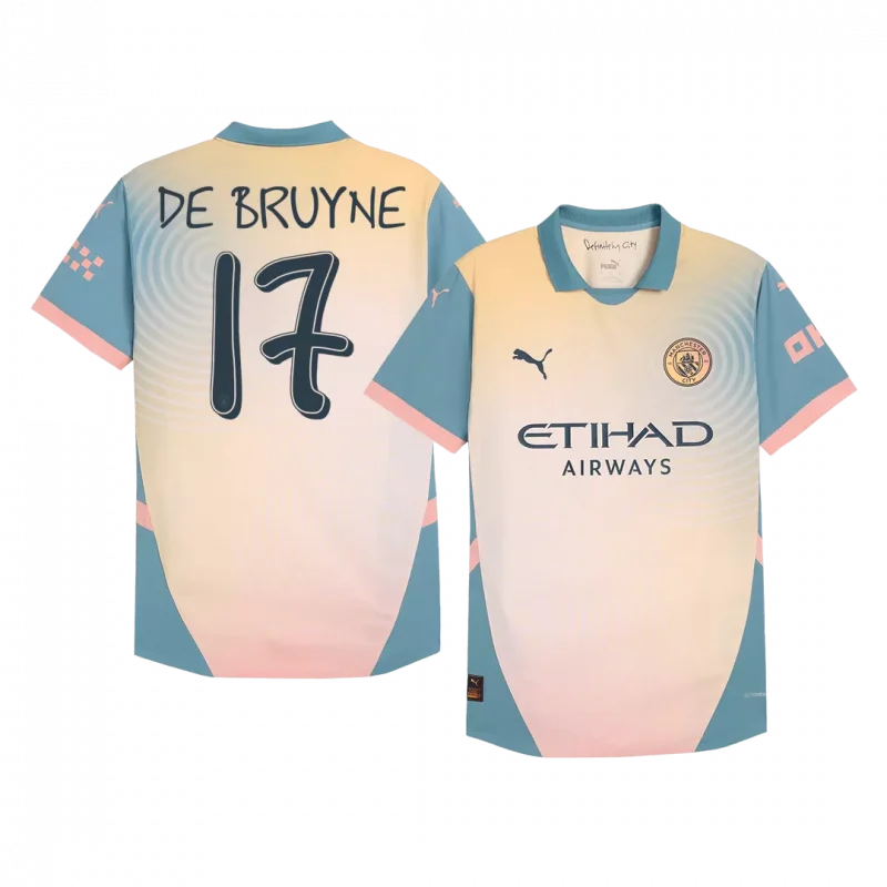 DE BRUYNE #17 Manchester City Fourth Away Authentic Soccer Jersey - Definitely City