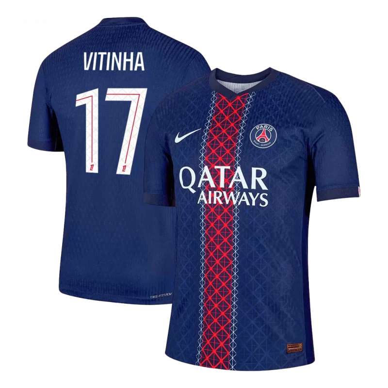 VITINHA #17 PSG Home Authentic Soccer Jersey 2025/26