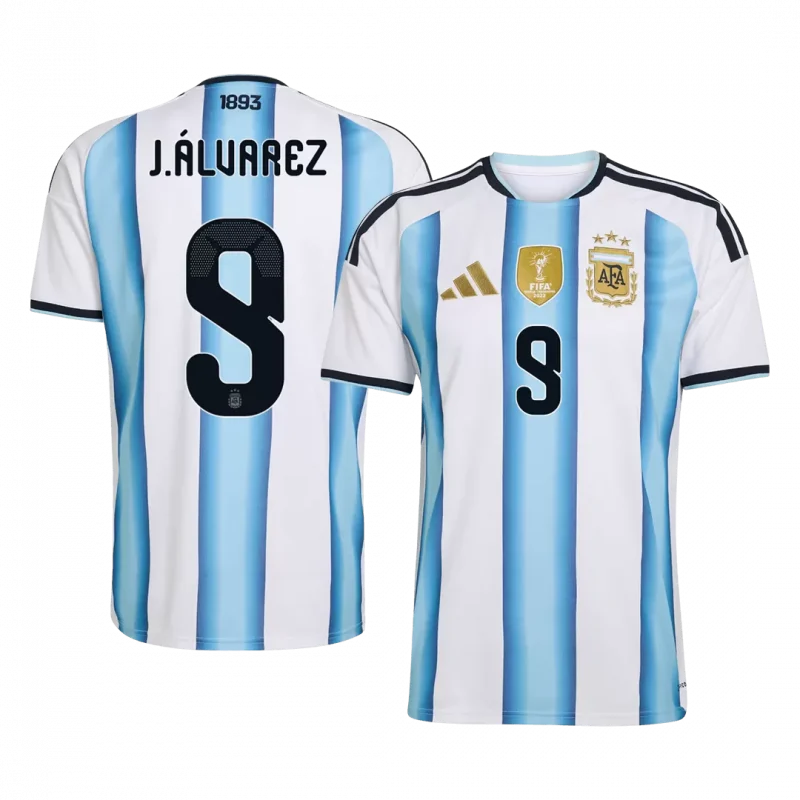 J.ÁLVAREZ #9 Argentina Home Soccer Jersey World Cup 2026