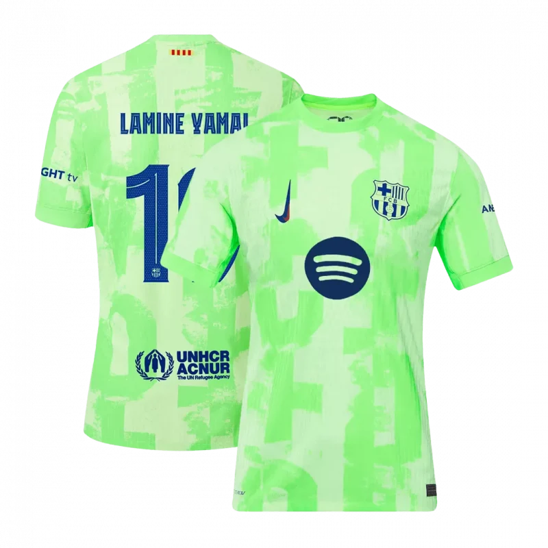 LAMINE YAMAL #19 Barcelona Third Away  Authentic Soccer Jersey- UCL（Spotify Logo Without Text）