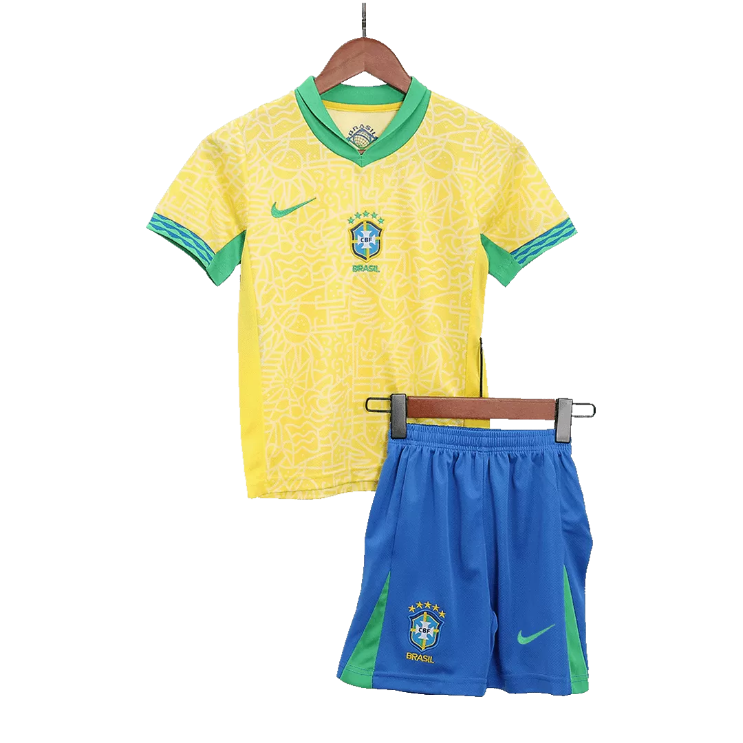 Brazil Home Kids Soccer Jerseys Kit Copa America - Image 3