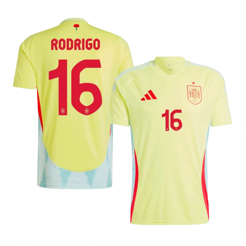 RODRIGO #16 Spain Away Soccer Jersey EURO