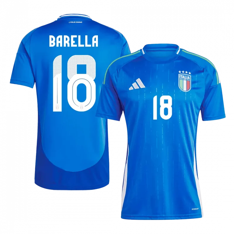 BARELLA #18 Italy Home Soccer Jersey EURO