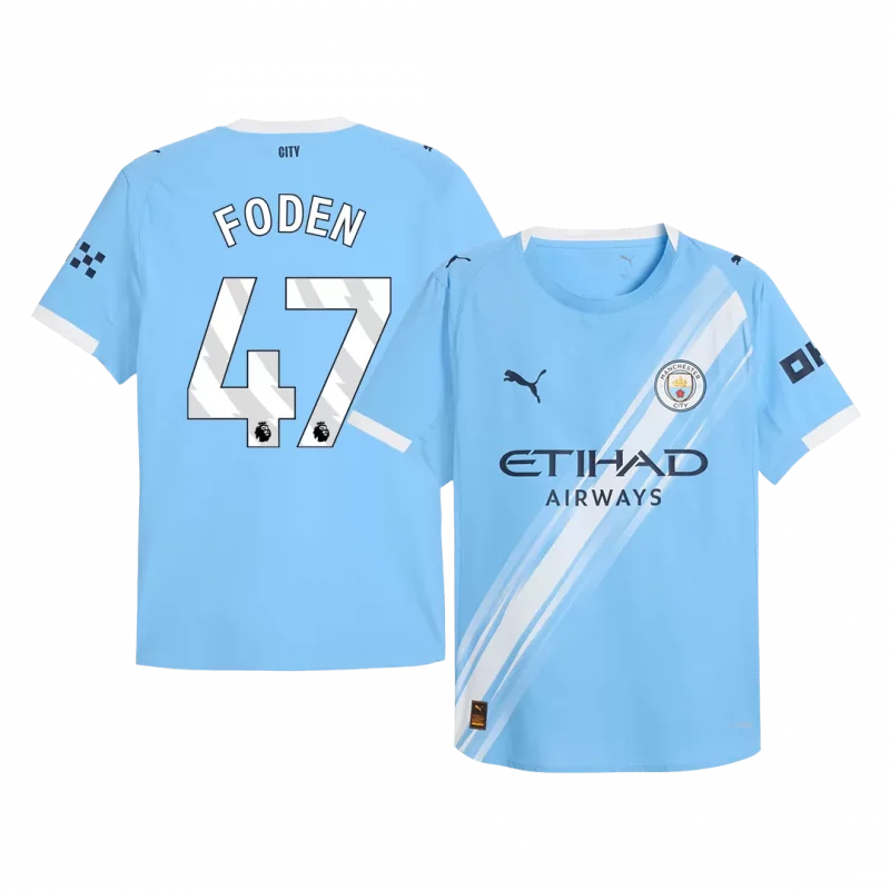 FODEN #47 Manchester City Home Authentic Soccer Jersey 2025/26
