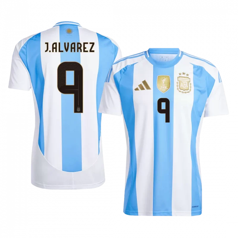 J.ALVAREZ #9 Argentina Home Soccer Jersey