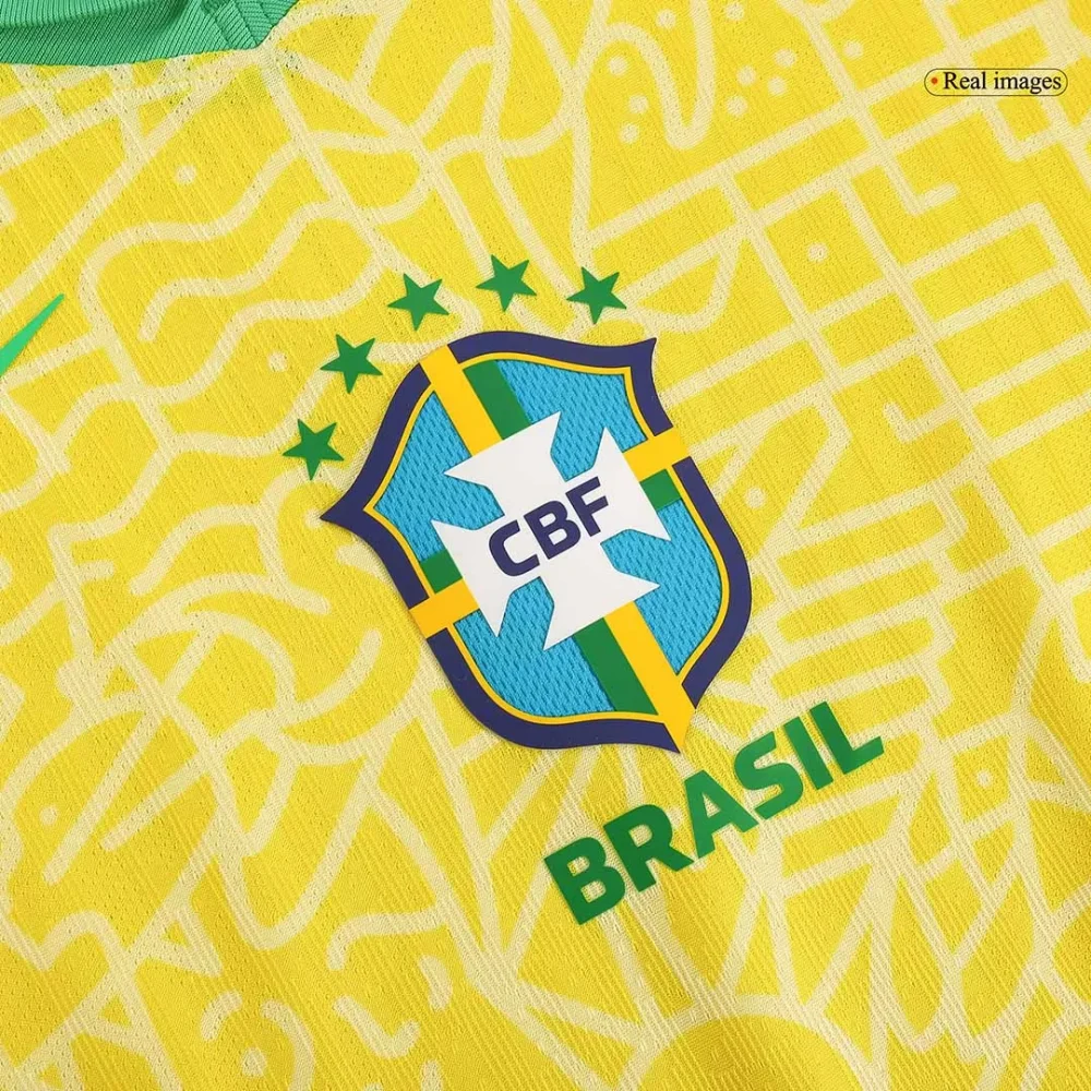 Brazil Home Authentic Soccer Jersey - Image 10