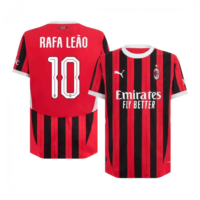 RAFA LEÃO #10 AC Milan Home Authentic Soccer Jersey - UCL