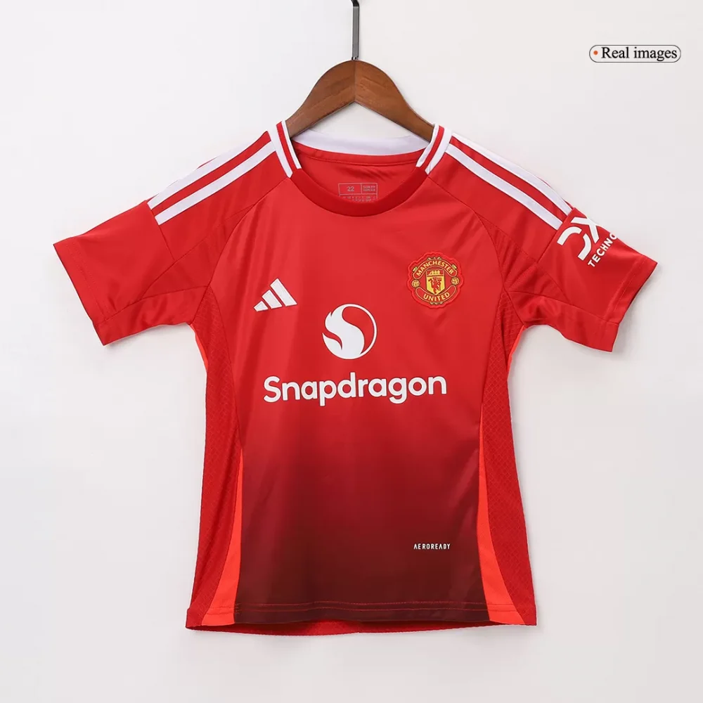 Manchester United Home Kids Soccer Jerseys Kit - Image 4