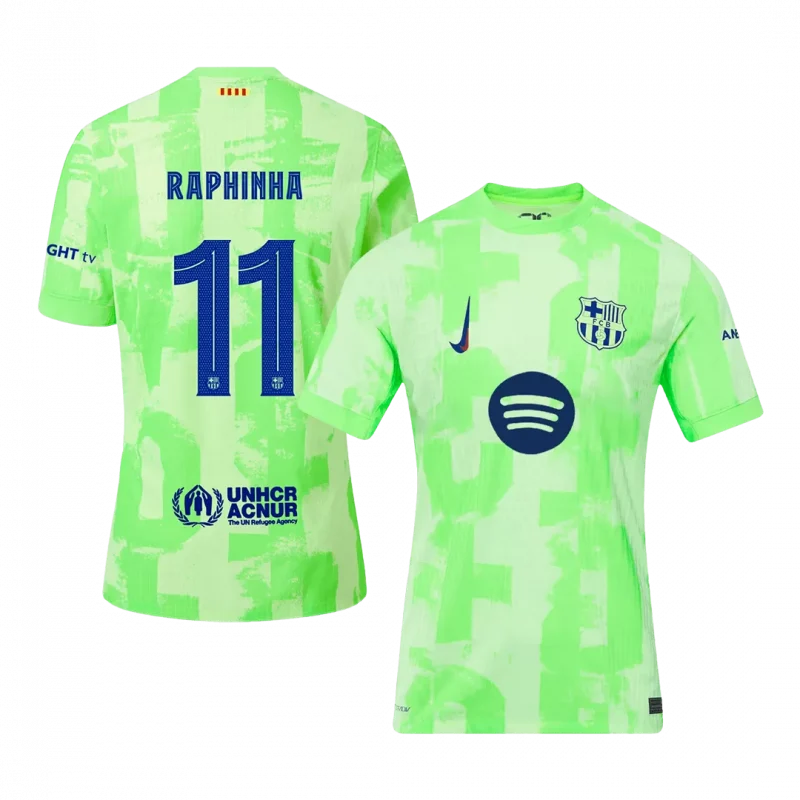 RAPHINHA #11 Barcelona Third Away Authentic Soccer Jersey - UCL(Spotify Logo Without Text)