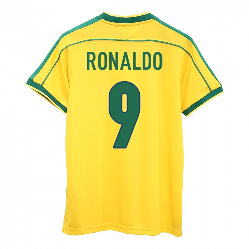 Vintage Soccer Jersey RONALDO #9 Brazil Home 1998