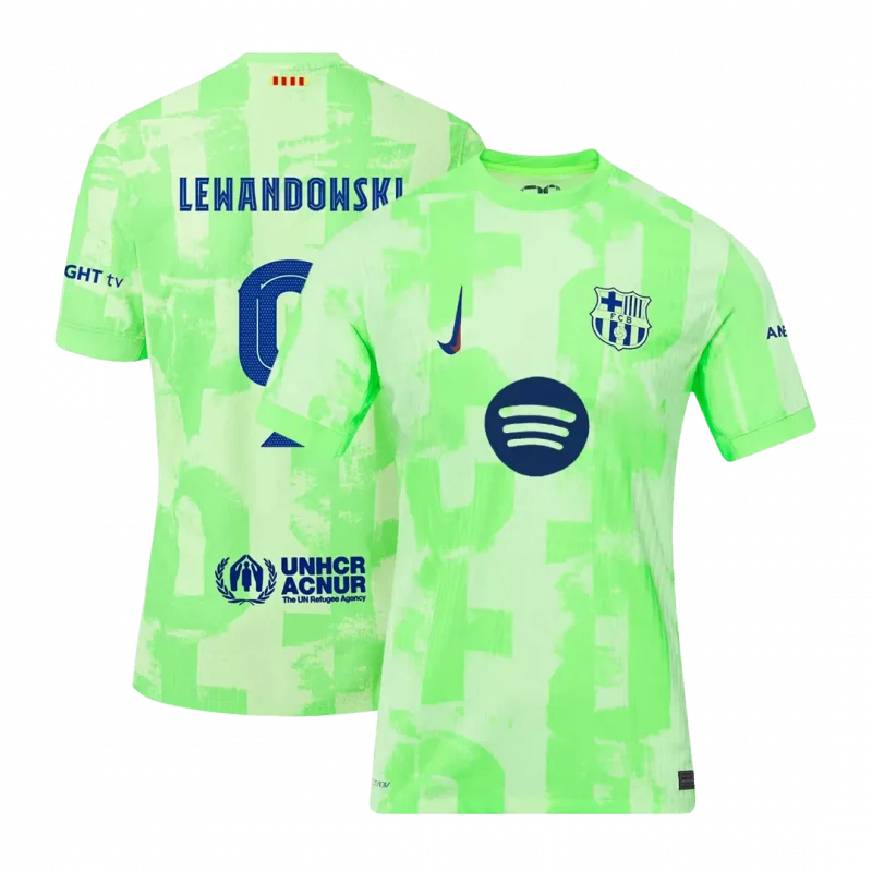 LEWANDOWSKI #9 Barcelona Third Away Authentic Soccer Jersey- UCL（Spotify Logo Without Text）