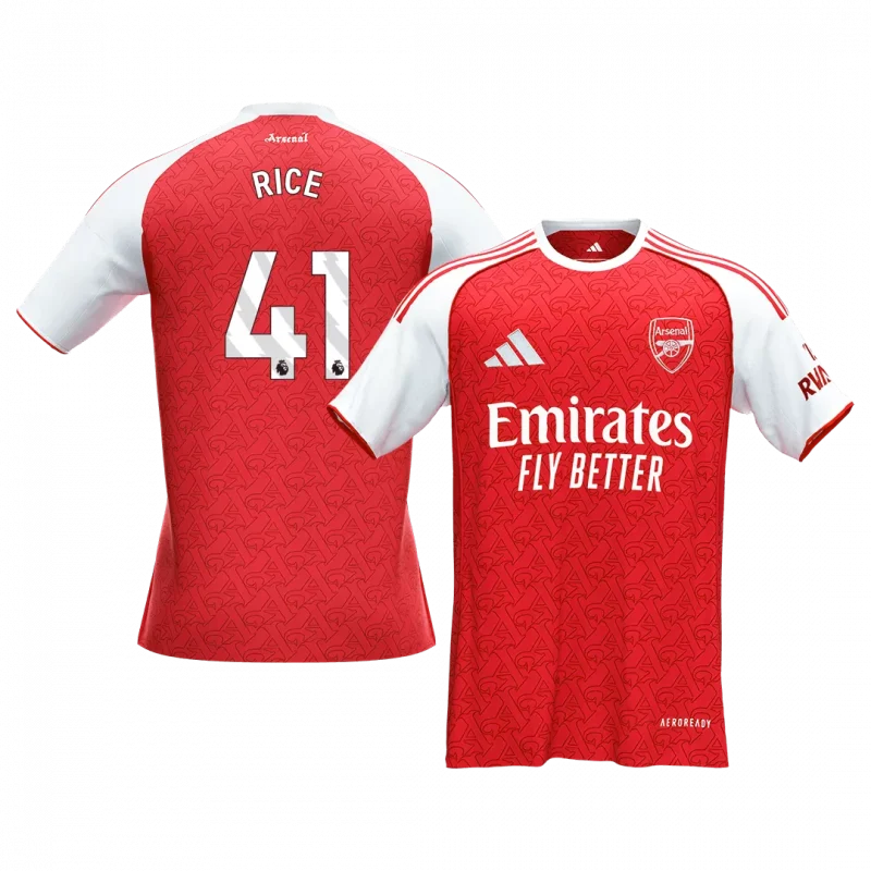 RICE #41 Arsenal Home Soccer Jersey 2025/26